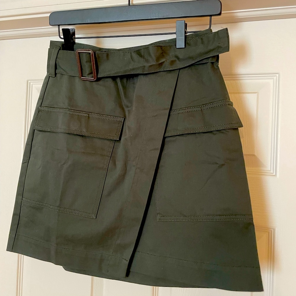 Banana Republic utility flight jacket skirt, olive, size 2